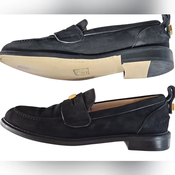 Stuart Weitzman Black Suede Loafers YW 40650 Size 8 - Picture 4 of 9